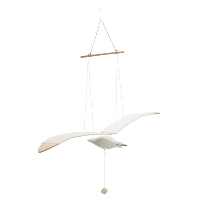 37" White And Natural Hanging Seagull Decorative Sculpture HomeRoots