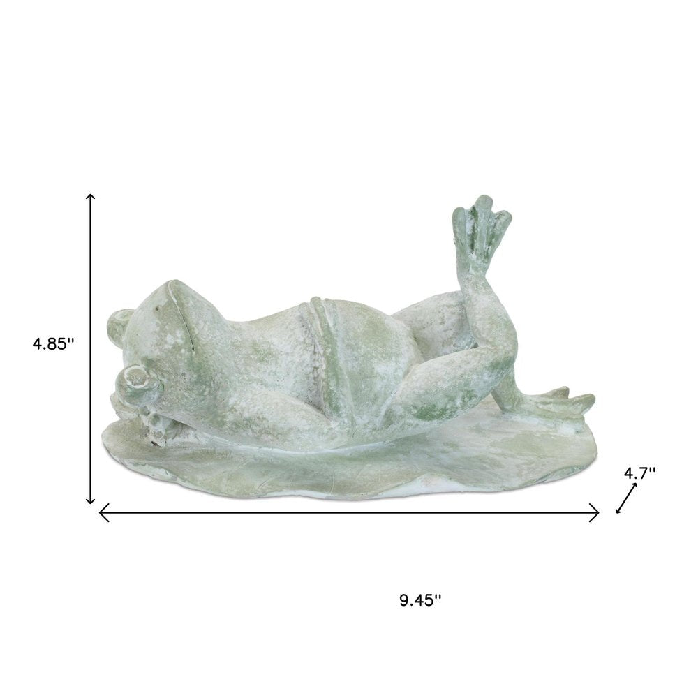 Set of Four Green Polyresin Frog Figurine HomeRoots