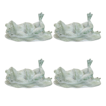 Set of Four Green Polyresin Frog Figurine HomeRoots