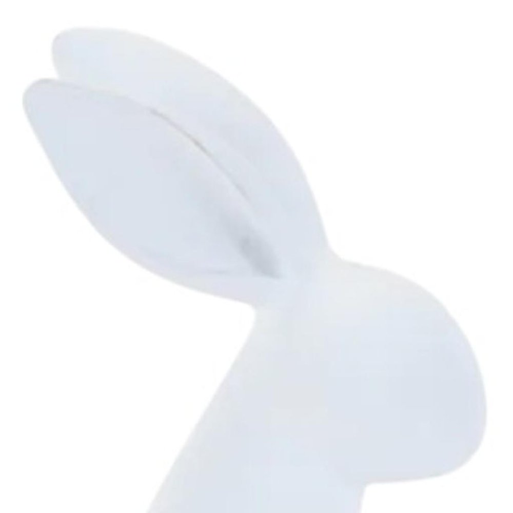 Set of Two White Polyresin Rabbit Figurines HomeRoots