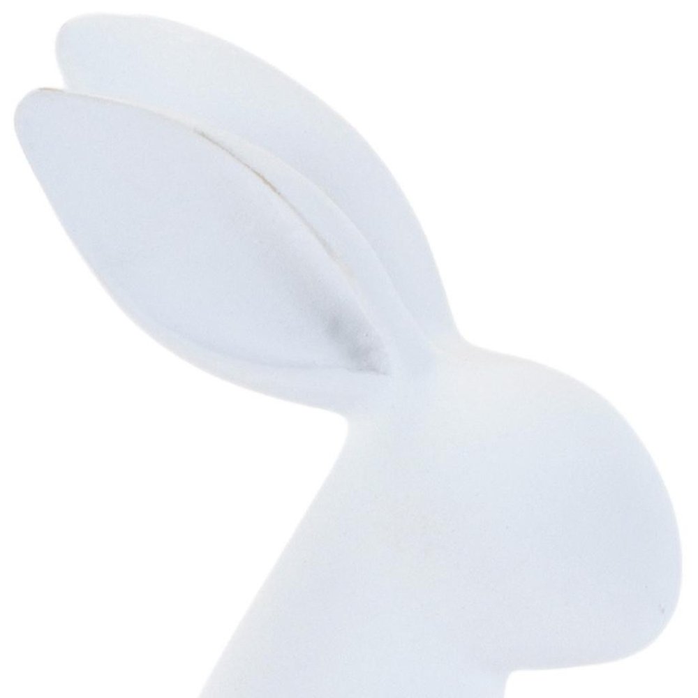 Set of Two White Polyresin Rabbit Figurines HomeRoots
