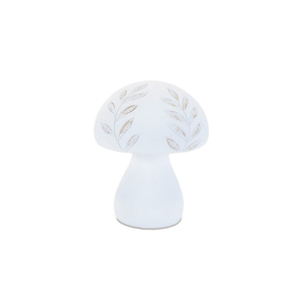 Set of Two White Polyresin Mushroom Tabletop Sculpture HomeRoots