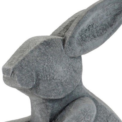 Set of Two Gray Polyresin Rabbit Figurine HomeRoots