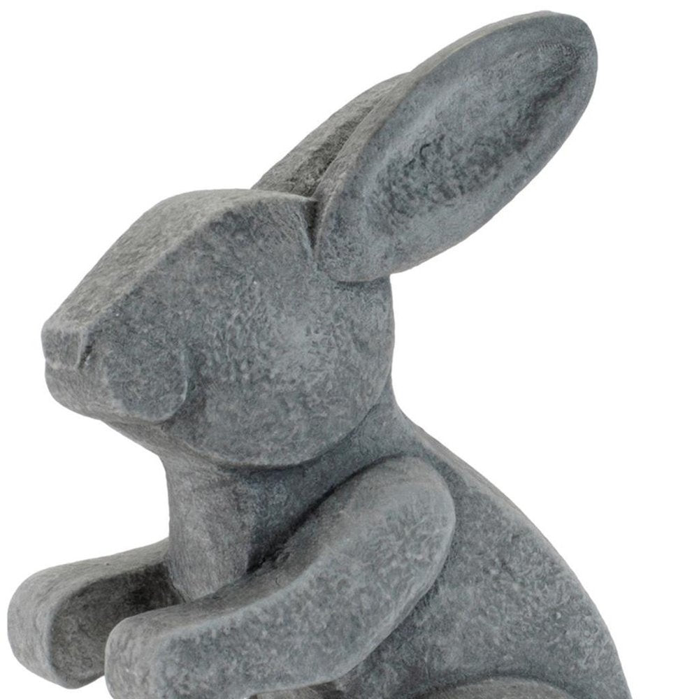 Set of Two Gray Polyresin Rabbit Figurine HomeRoots