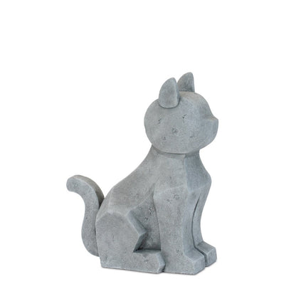 Set of Two Gray Polyresin Cat And Dog Figurines HomeRoots