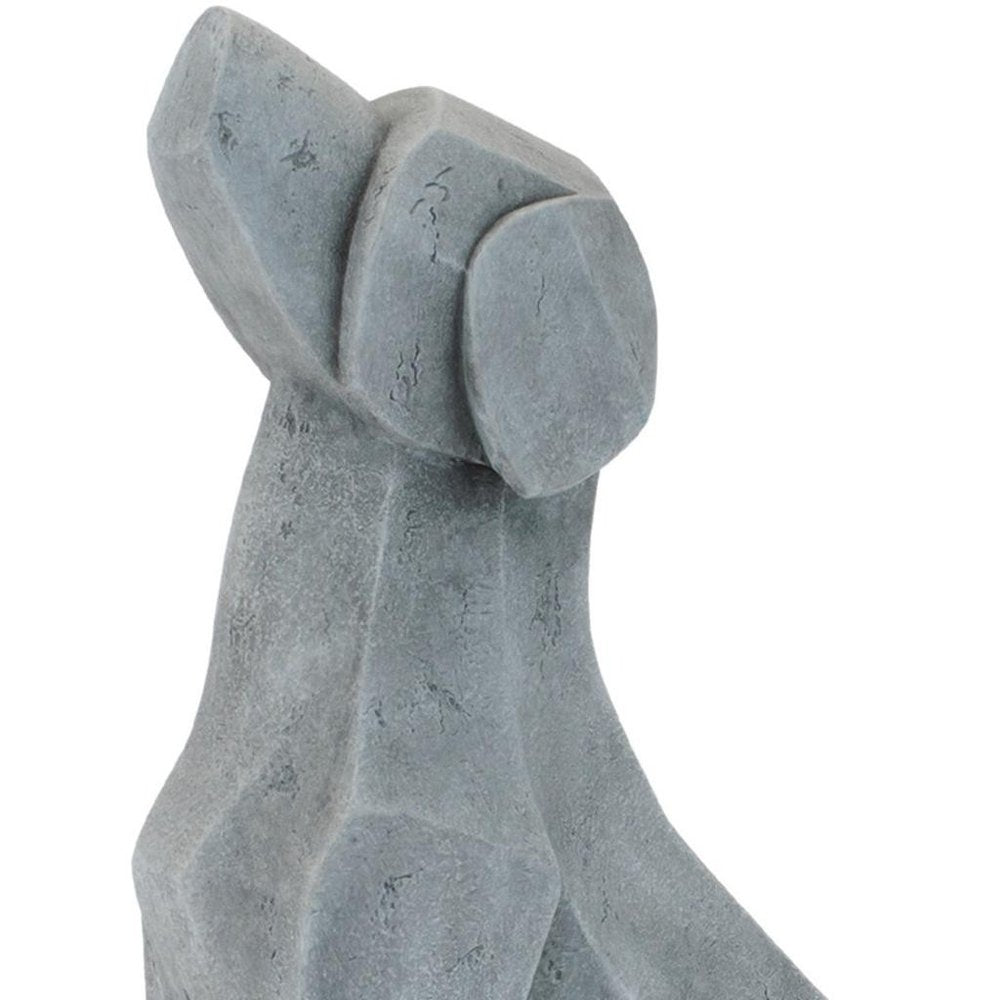 Set of Two Gray Polyresin Cat And Dog Figurines HomeRoots