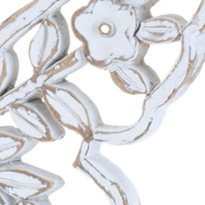 Set of Two White And Beige Polyresin Butterfly Tabletop Sculptures HomeRoots