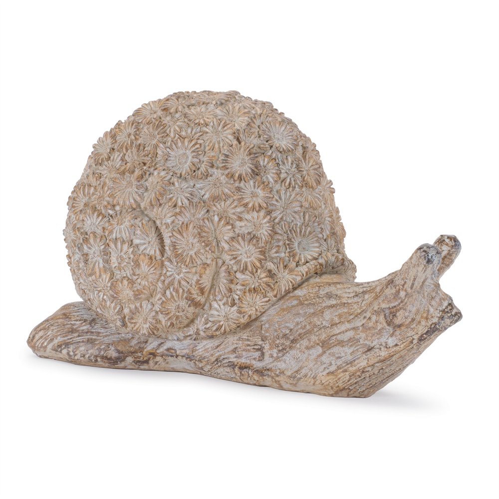 Set of Two Brown Polyresin Snail And Turtle Tabletop Sculptures HomeRoots