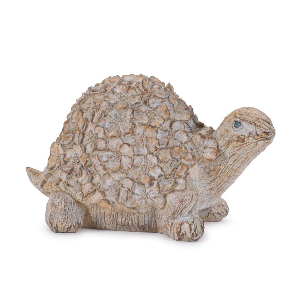 Set of Two Brown Polyresin Snail And Turtle Tabletop Sculptures HomeRoots