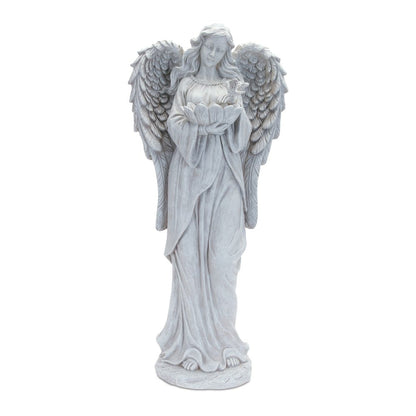 29" Gray Polyresin Angel Statue HomeRoots