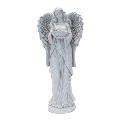 29" Gray Polyresin Angel Statue HomeRoots