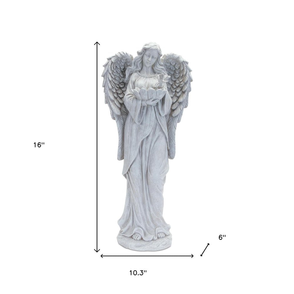 29" Gray Polyresin Angel Statue HomeRoots