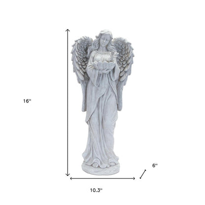 29" Gray Polyresin Angel Statue HomeRoots