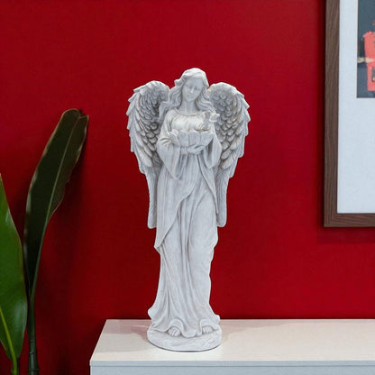 29" Gray Polyresin Angel Statue HomeRoots