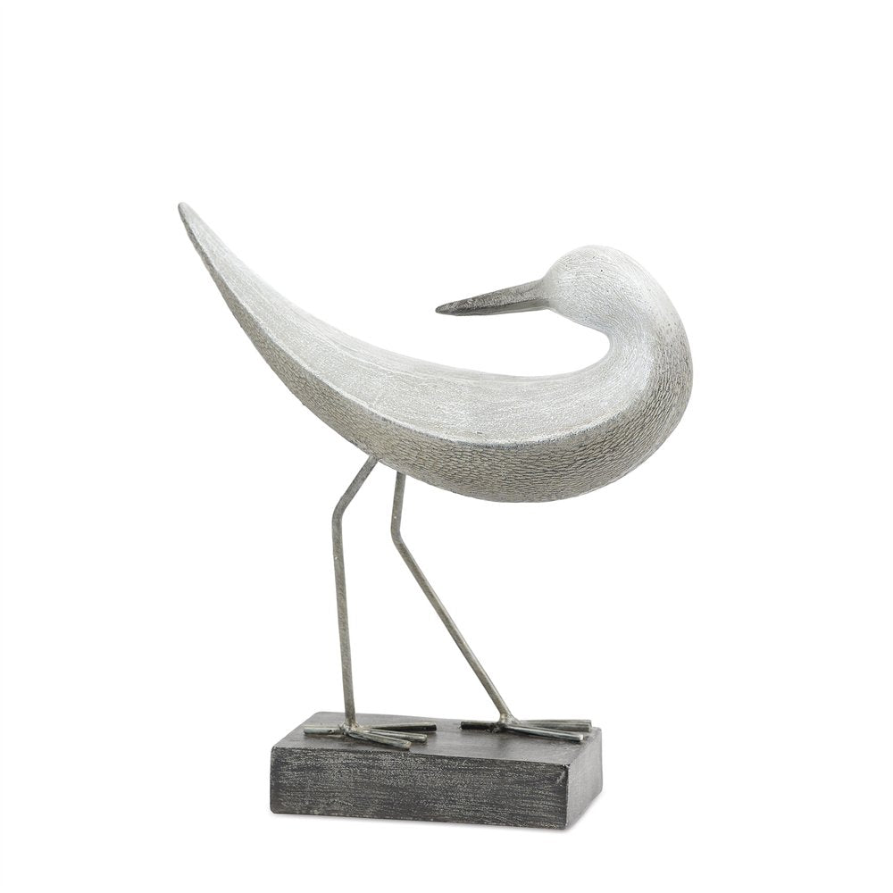 Set of Two White Polyresin Bird Figurine HomeRoots
