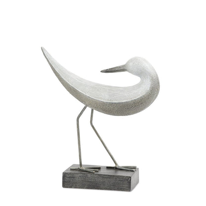 Set of Two White Polyresin Bird Figurine HomeRoots
