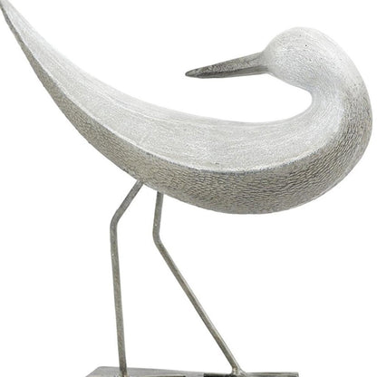 Set of Two White Polyresin Bird Figurine HomeRoots