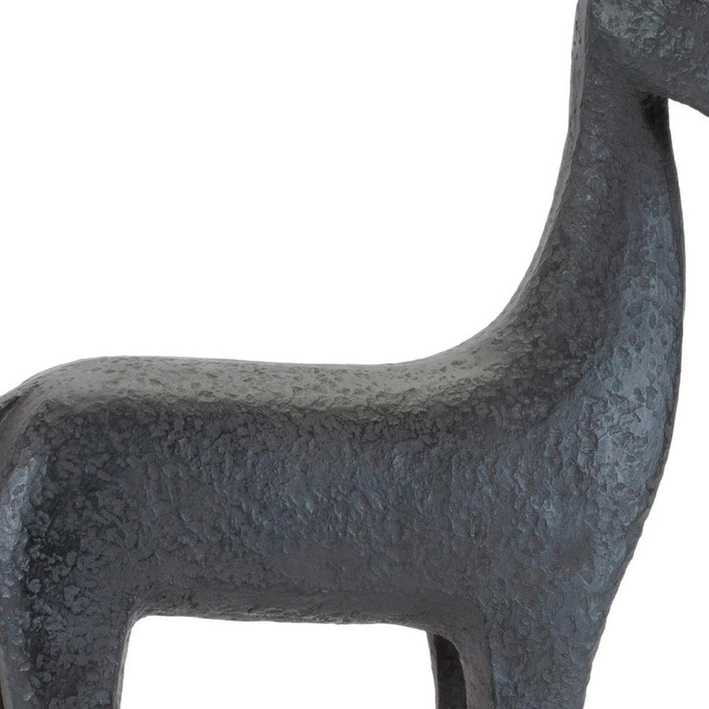 Set of Two Black Polyresin Horse Tabletop Sculpture HomeRoots