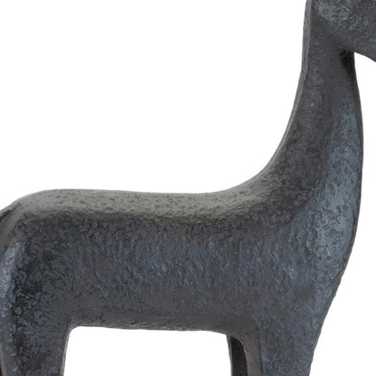 Set of Two Black Polyresin Horse Tabletop Sculpture HomeRoots