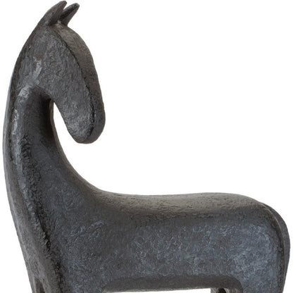 Set of Two Black Polyresin Horse Tabletop Sculpture HomeRoots
