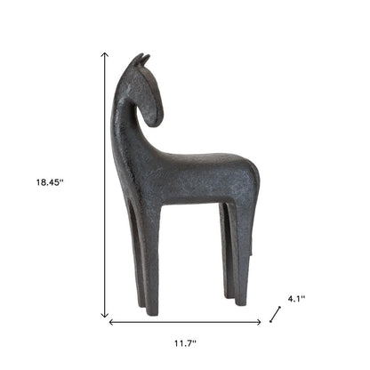 Set of Two Black Polyresin Horse Tabletop Sculpture HomeRoots