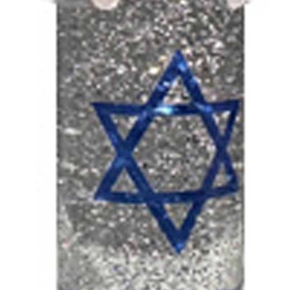 10" Blue And White Flameless Hanukkah Pillar Candle With Snow Globe HomeRoots