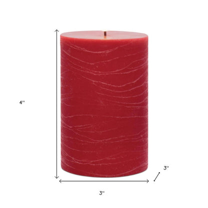 Set of Two Red Unscented Candle Flameless Pillar Candles HomeRoots