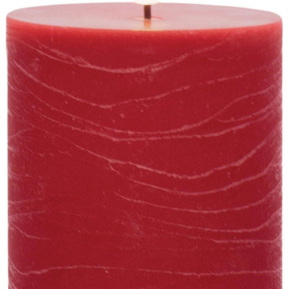 Set of Two Red Unscented Candle Flameless Pillar Candles HomeRoots