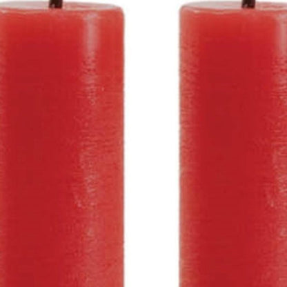 Set of Two Red Unscented Candle Flameless Taper Candles HomeRoots