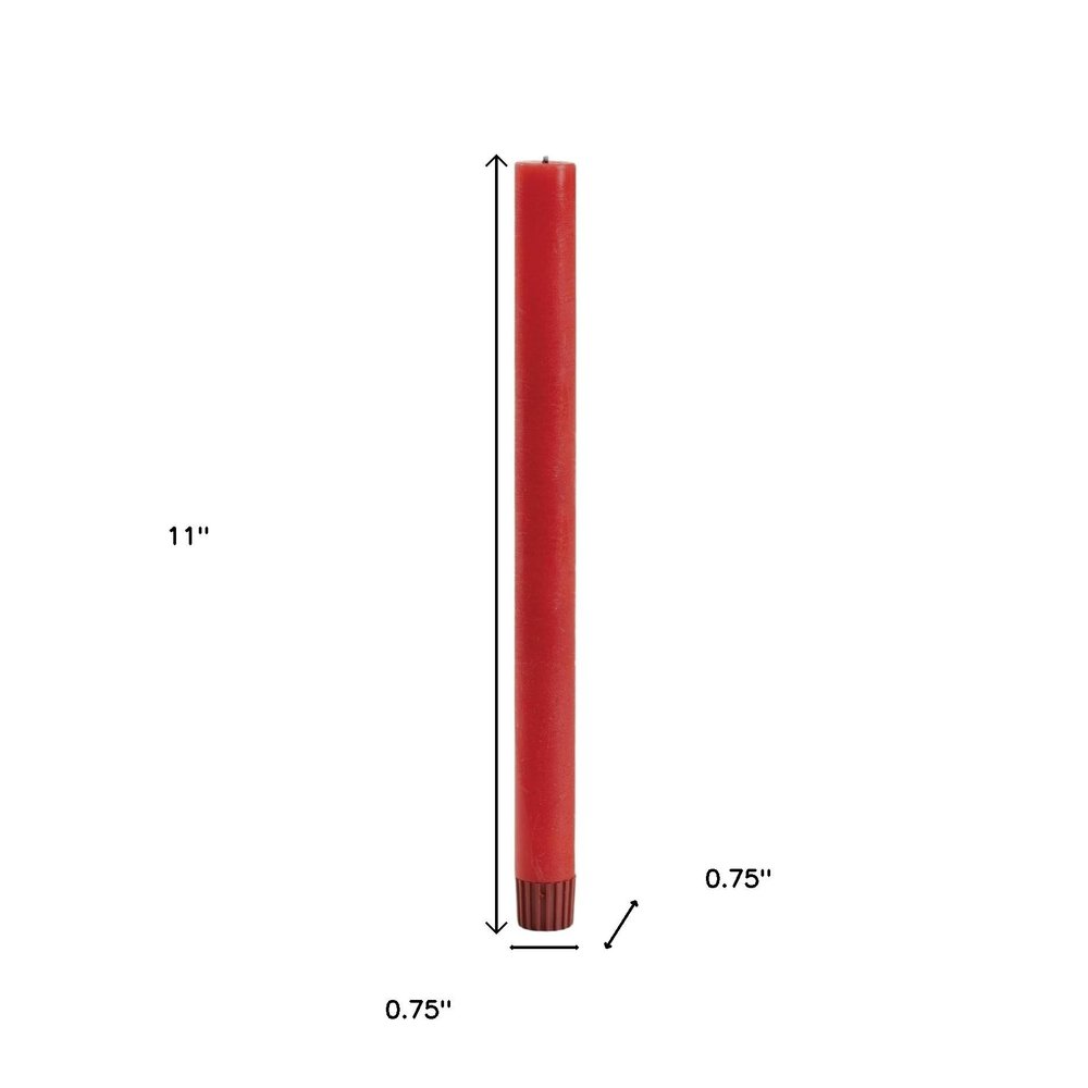 Set of Two Red Unscented Candle Flameless Taper Candles HomeRoots