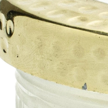 4" White Currant Scented Two Wick Candle In Clear And Gold Glass Holder HomeRoots