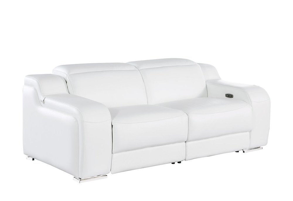 Three Piece White Leather Six Person Seating Set — view 8