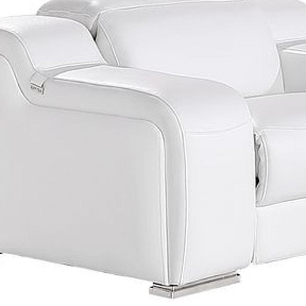 Three Piece White Leather Six Person Seating Set — view 10
