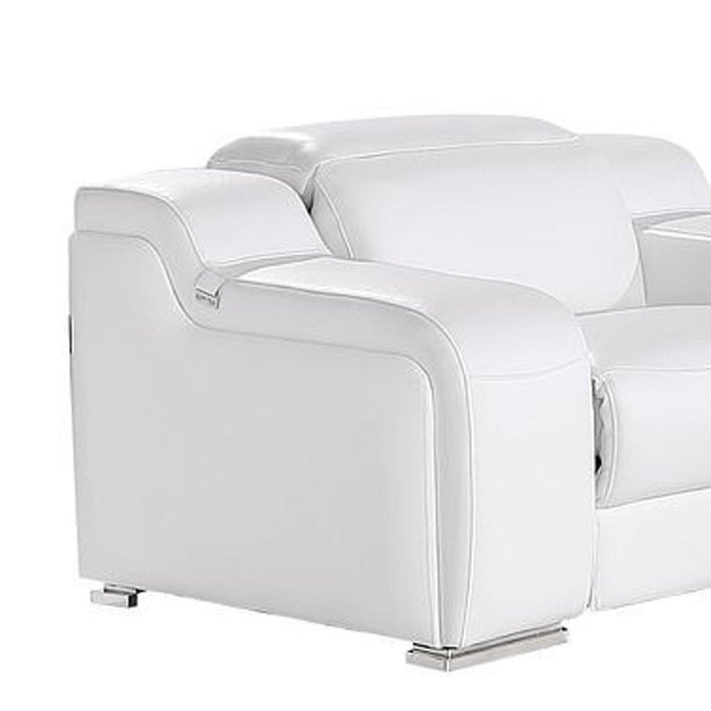 Three Piece White Leather Six Person Seating Set — view 11