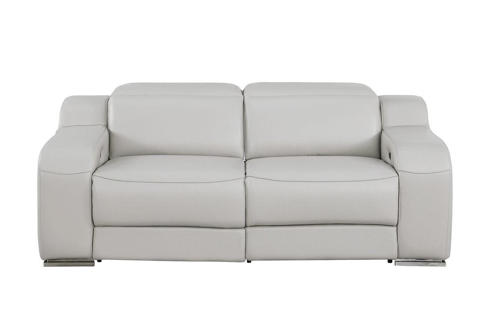 Three Piece Light Gray Leather Six Person Seating Set — view 6