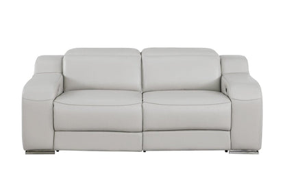 Three Piece Light Gray Leather Six Person Seating Set