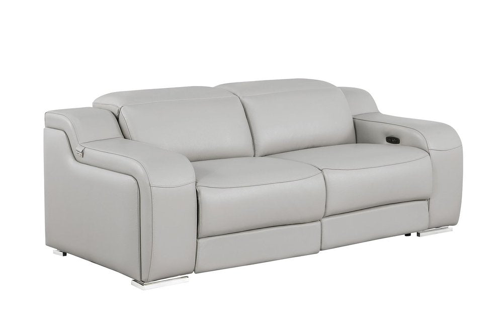 Three Piece Light Gray Leather Six Person Seating Set — view 7