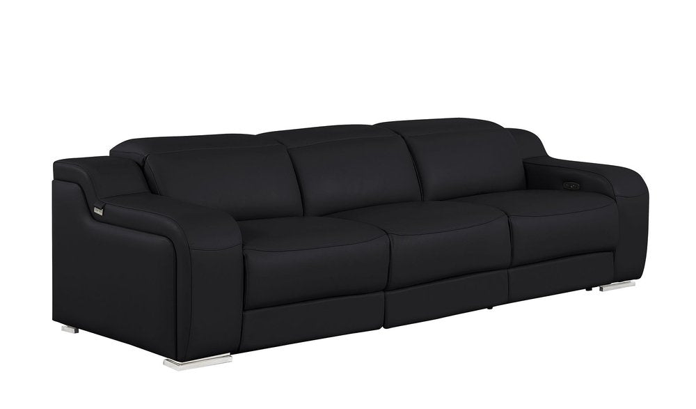 Three Piece Black Leather Six Person Seating Set — view 4