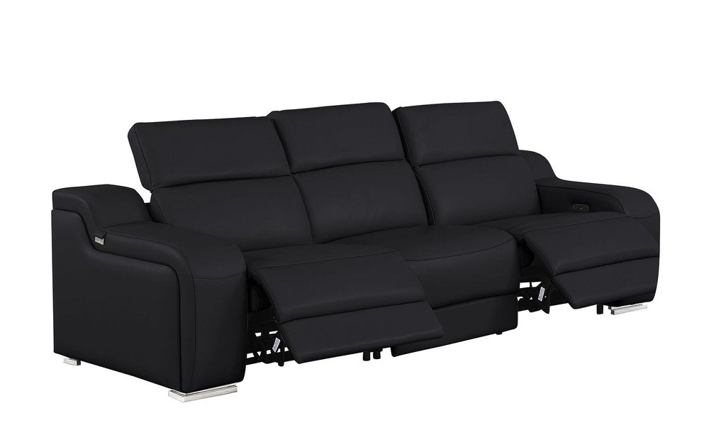 Three Piece Black Leather Six Person Seating Set — view 5