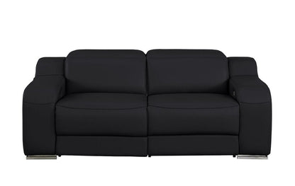 Three Piece Black Leather Six Person Seating Set