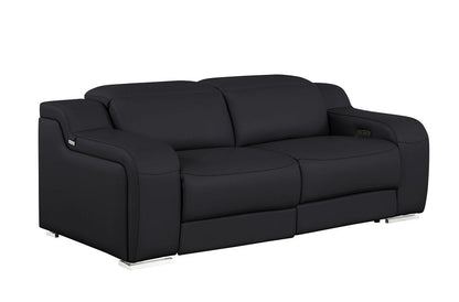 Three Piece Black Leather Six Person Seating Set