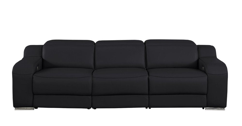 Three Piece Black Leather Six Person Seating Set — view 8