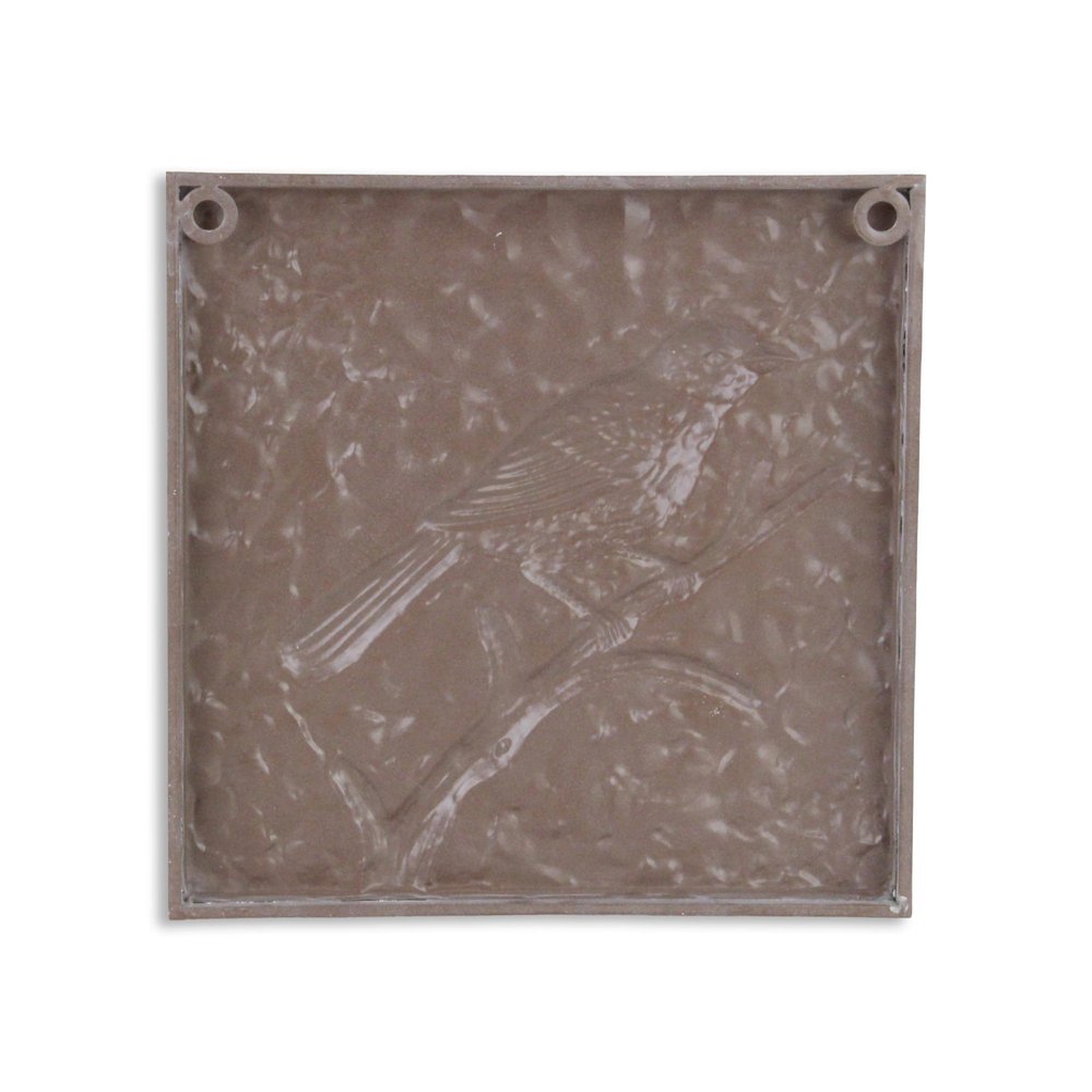 10" X 10" White Bird Metal Square Hanging Wall Decor — view 4