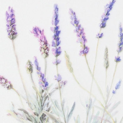 16" X 26" Natural White And Lavender Floral Wood Framed Art