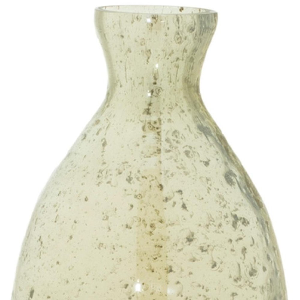 Set of Three Sage Green Seeded Bubble Glass Table Vases HomeRoots
