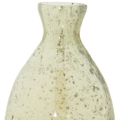 Set of Three Sage Green Seeded Bubble Glass Table Vases HomeRoots