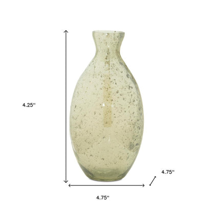 Set of Three Sage Green Seeded Bubble Glass Table Vases HomeRoots