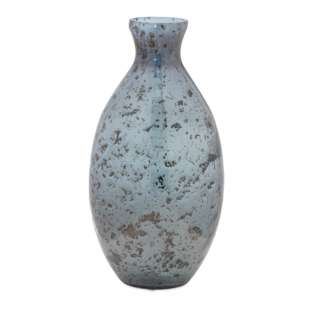 Set of Three Blue And Gray Seeded Glass Table Vases HomeRoots