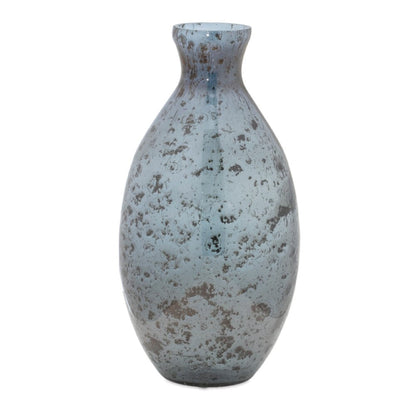 Set of Three Blue And Gray Seeded Glass Table Vases HomeRoots