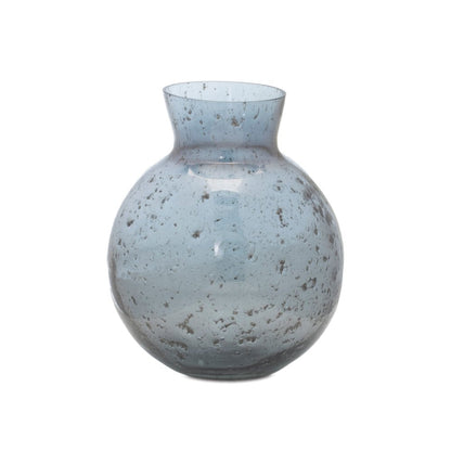 Set of Three Blue And Gray Seeded Glass Table Vases HomeRoots